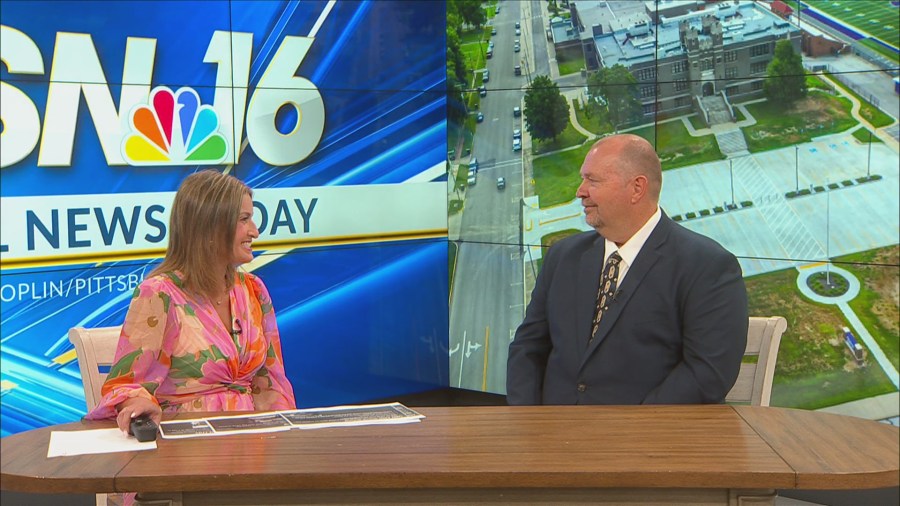 Tiffany and Pittsburg Superintendent J.B. Elliott talk back to school